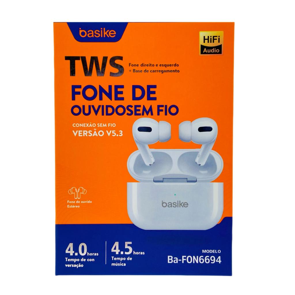Fone Bluetooth Basike TWS Estéreo Alta Definição Ba-FON6694
